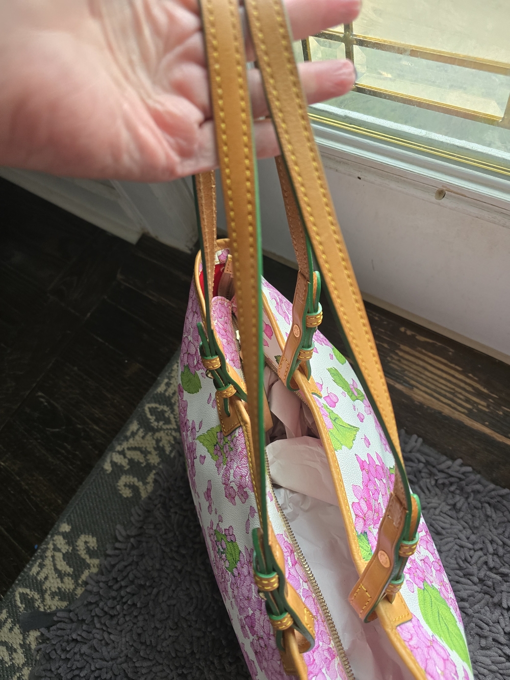 Dooney & Bourke Pink Hydrangea Floral Tote - Picture 4 of 6